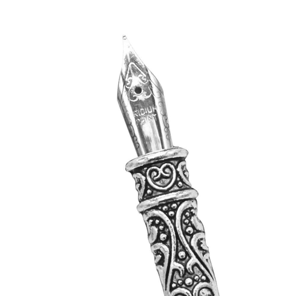 Feder Dip Pen Set für Kalligrafie – Schreibfeder aus Metall mit Tinte